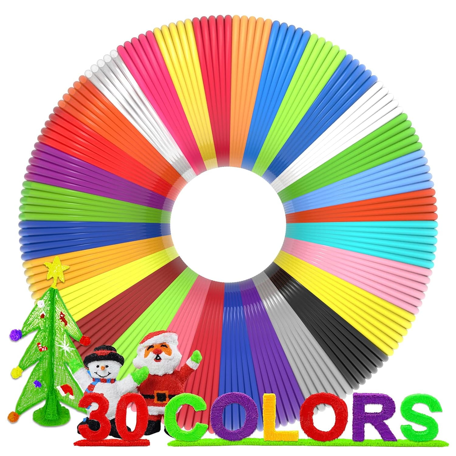 PLA 3D Pen Filament Refills 30 Colors 1.75mm 3D Printing Pen Filament