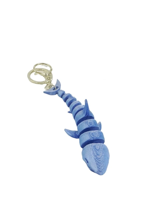 PLA 3D Printed Whale Keychain Multi-jointed Movable 3D Printed Animals Figurine Animal Crafts Ornaments Realistic Key Ring