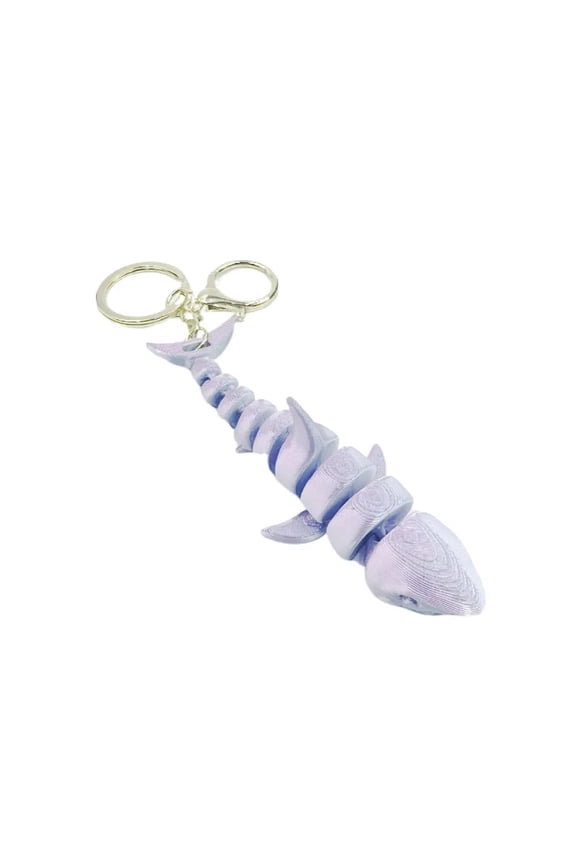 PLA 3D Printed Whale Keychain Multi-jointed Movable 3D Printed Animals Figurine Ornaments Model Realistic Shark Key Ring