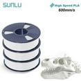 thumbnail image 1 of PLA 3D Printer Filament 1.75mm, SUNLU High Speed PLA Filament Bundle for 30-600mm/s Fast Printing, High Flow PLA Filament 1kg per Spool, High Speed PLA 3kg White, 1 of 4