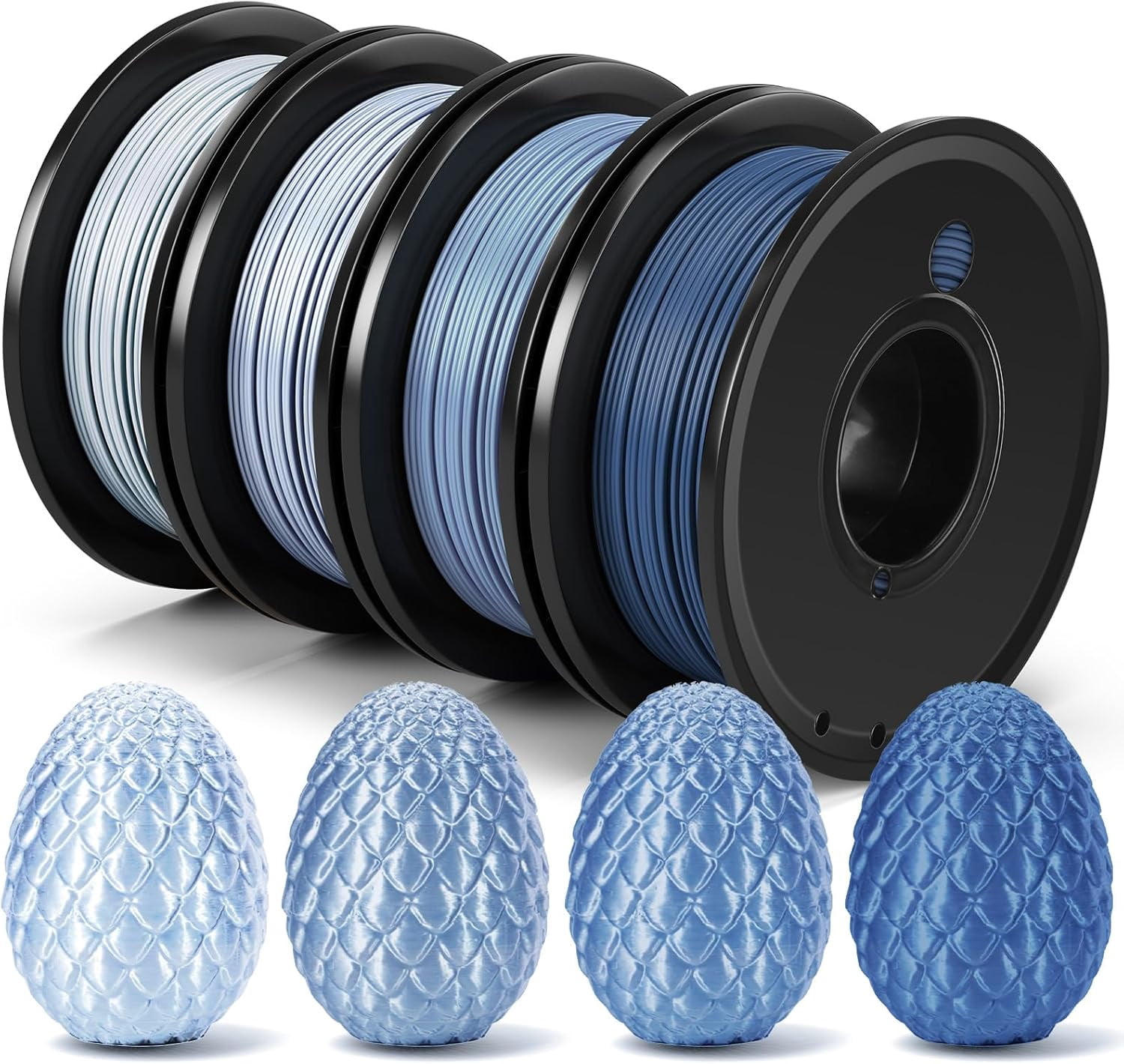 PLA 3D Printer Filament Bundle, PLA 3D Printing Filament 1.75mm Pack, 250g X 4 Spools Pack 3D Printer Filament, Compatible with Most FDM Printer and 3D Pen, Navy Blue