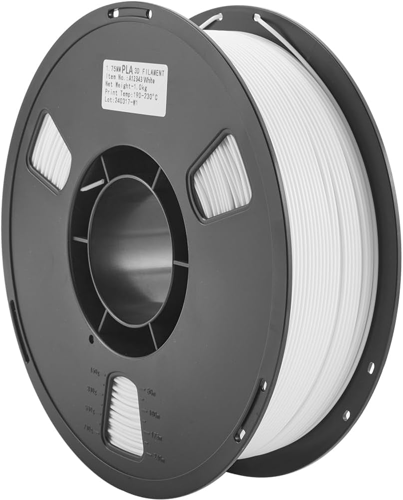 PLA+ 3D Printer Filament Material 1.75mm 1.0kg Dimensional Strength & High Temperature Plastic Spool Fit Most 3D Printer Smooth Printing Accuracy +/- 0.02mm 360.8 Yard White diy