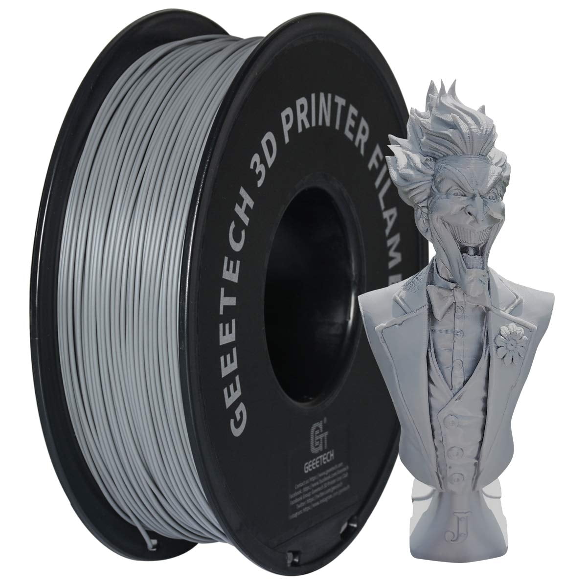PLA 3D Printer Filament, PLA 3D Printer Filament 1kg Spool(2.2lbs) Dimensional Accuracy +/- 0.02 mm, 3D Printing Filament Fits for Most FDM 3D Printers, Grey