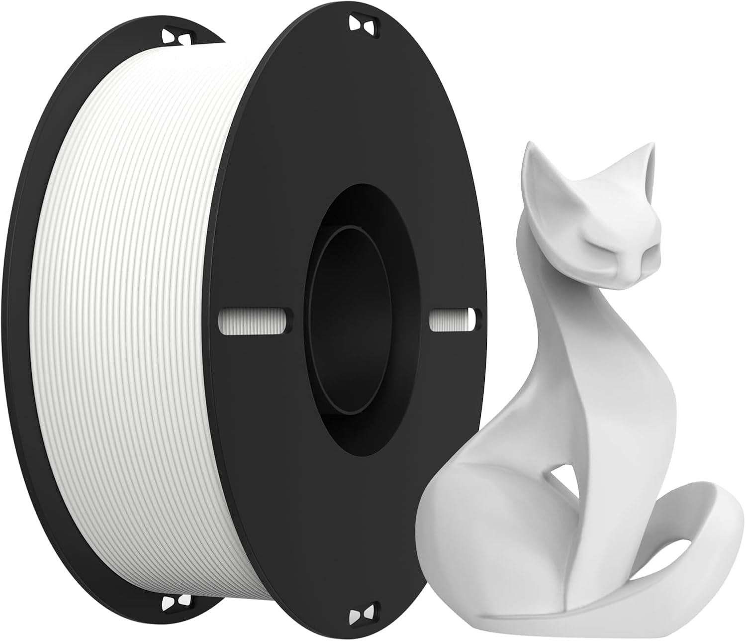 PLA 3D Printer Filament PLA Filament 1.75mm, Neatly Wound 3D Printing Filament 1.75mm, Dimensional Accuracy +/- 0.02 mm, Fit Most FDM 3D Printers, 1kg Spool (2.2lbs), White