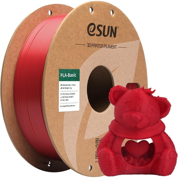 PLA Basic Filament 1.75mm 1KG Spool (2.2 LBS) High Speed Printing 3D Printer Filament Designed for Fast Printing Fire Engine Red