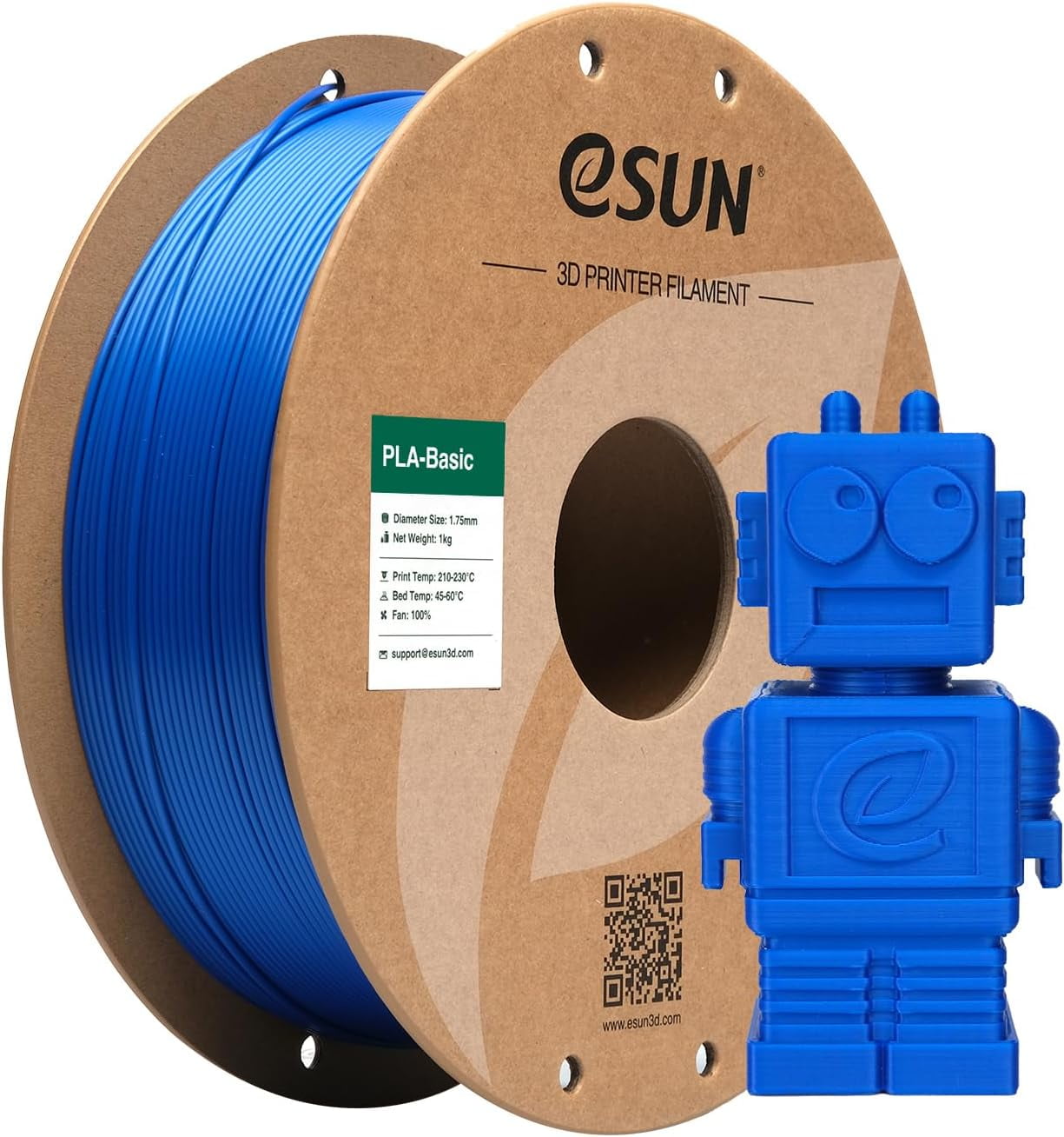 PLA Basic Filament 1.75mm 3D Printer High Speed for Fast Printing 1KG Spool (2.2 LBS) Printing Printers Blue
