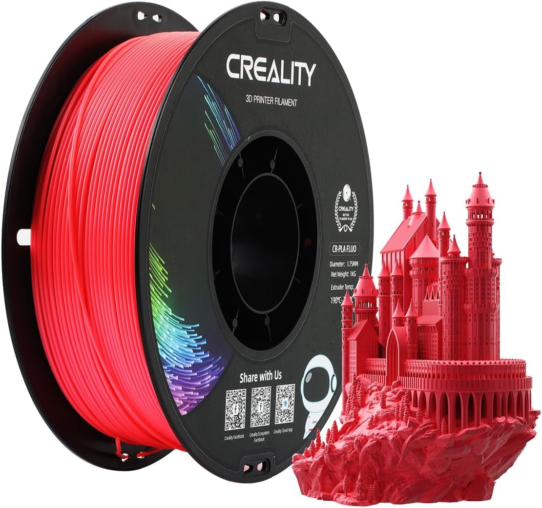 PLA Filament 1.75 mm, 3D Printer Filament, 1.0kg (2.2lbs) Spool, No Warp Enhanced Toughness, Dimensional Accuracy ±0.03mm Printing Filament, for 3D Printers (Fluorescent Pink)