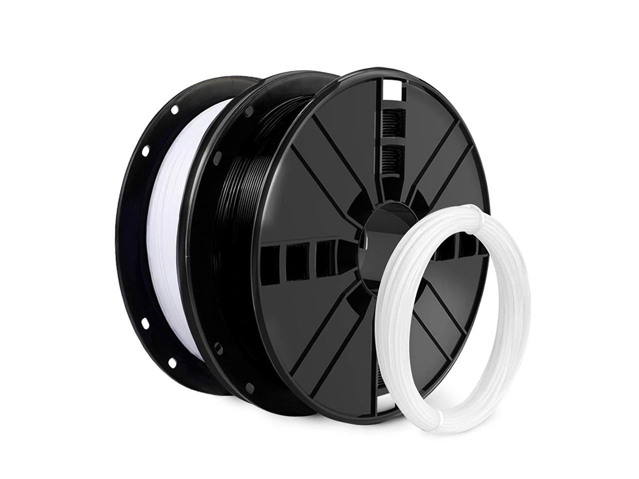 PLA Filament 1.75mm 1KG, 3D Printer Filament Dimensional Accuracy +/- 0.02mm (2.2lbs) 3D Printing Filament Fits for Most 3D Printers (2 Pack - Black and White)