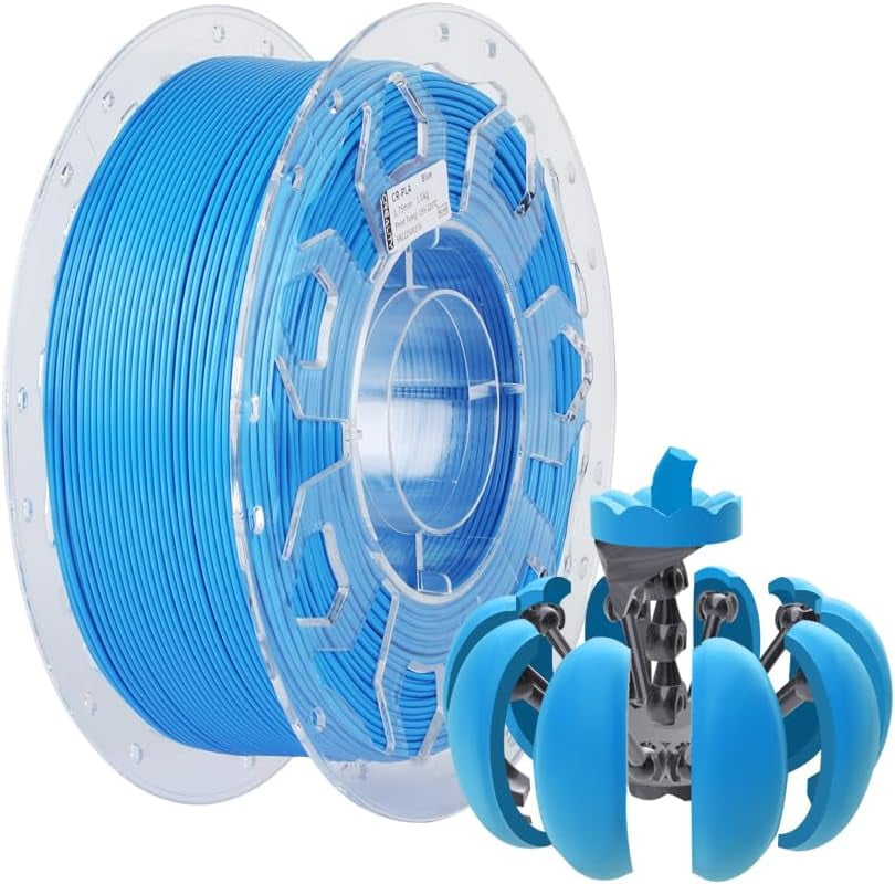 PLA Filament 1.75mm, 3D Printer Filament, 1.0kg (2.2lbs) Spool, No Warp Enhanced Toughness, Dimensional Accuracy ±0.03mm Printing Filament, Suitable for 3D Printers (Blue)