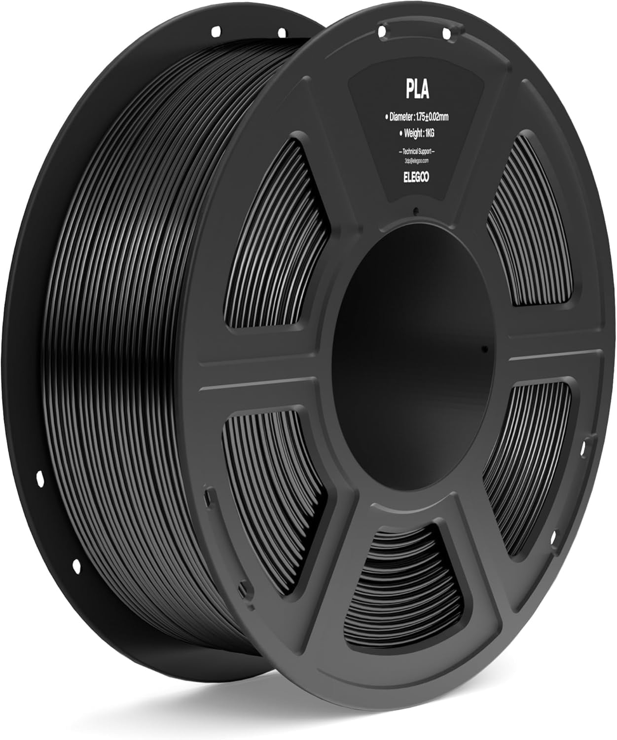 PLA Filament 1.75mm Black 1KG, 3D Printer Filament Dimensional Accuracy +/- 0.02mm, 1kg Spool(2.2lbs) Fit Most FDM 3D Printers