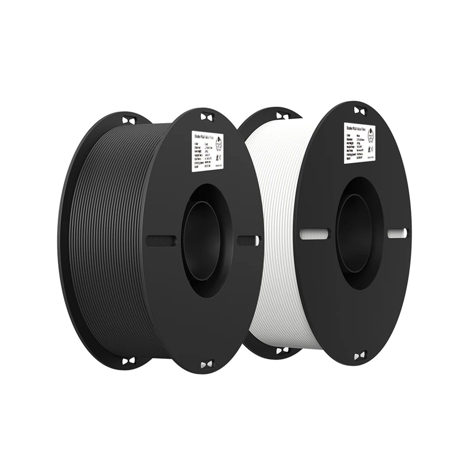 PLA Filament 1.75mm PLA 3D Printer Filament, 2kg Fit Most FDM Printer White And Black Value Pack 2 Spools Pack ,Smooth and Stable