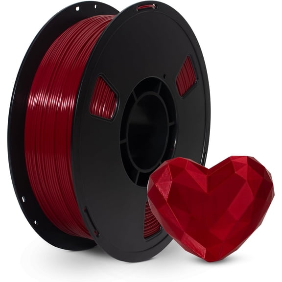 PLA Filament 1.75mm Ruby Red 1KG, Clog-Free 3D Printer Filament Dimensional Accuracy +/- 0.02mm, High Speed Printing 1kg Spool(2.2lbs) 3D Printing Filament Fits for Most FDM 3D Printers