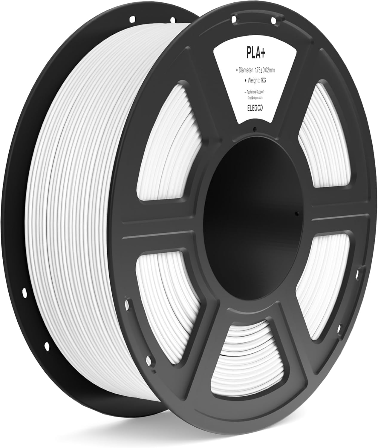 PLA+ Filament 1.75mm White 1KG, High Toughness PLA Plus 3D Printer Filament Dimensional Accuracy +/- 0.02mm, 1kg Spool(2.2lbs) Fits for Most FDM 3D Printers
