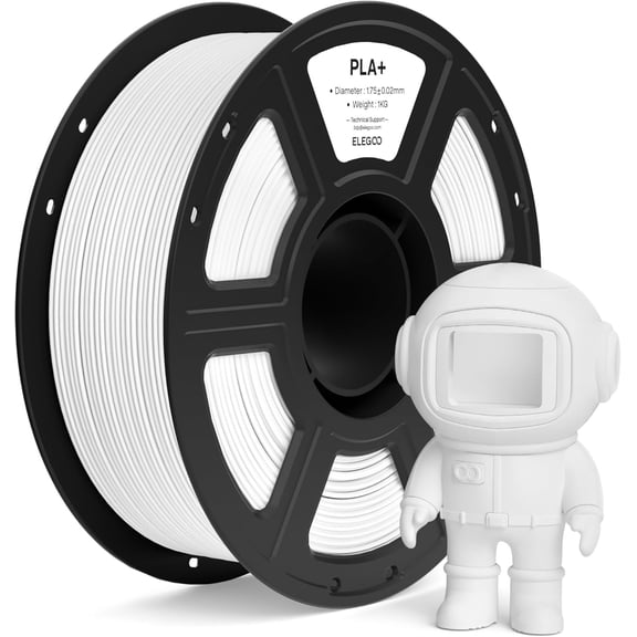 PLA+ Filament 1.75mm White 1KG, High Toughness PLA Plus 3D Printer Filament Dimensional Accuracy +/- 0.02mm, 1kg Spool(2.2lbs) Fits for Most FDM 3D Printers