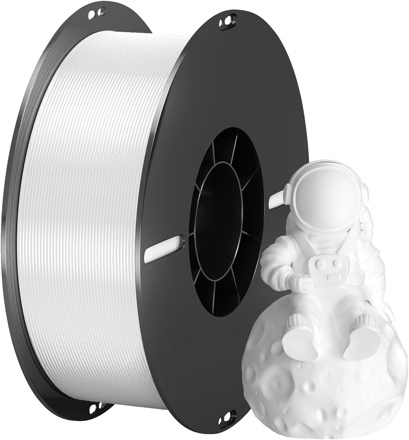 PLA Filament 1.75mm White 1kg Spool (2.2lbs) 3D Printer Filament Dimensional Accuracy +/- 0.02mm, Suitable for Most FDM 3D Printers