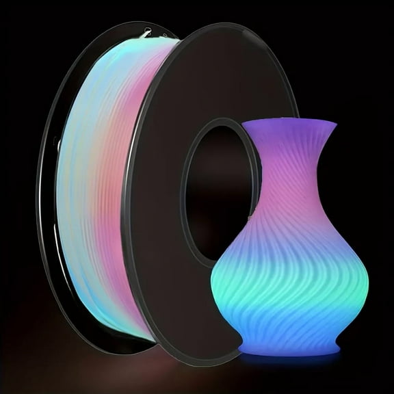 250 g (8.8 oz) Spool PLA Filament Luminous Multicolor, Rainbow PLA Filament, Gradient Color 3D Printer Filament