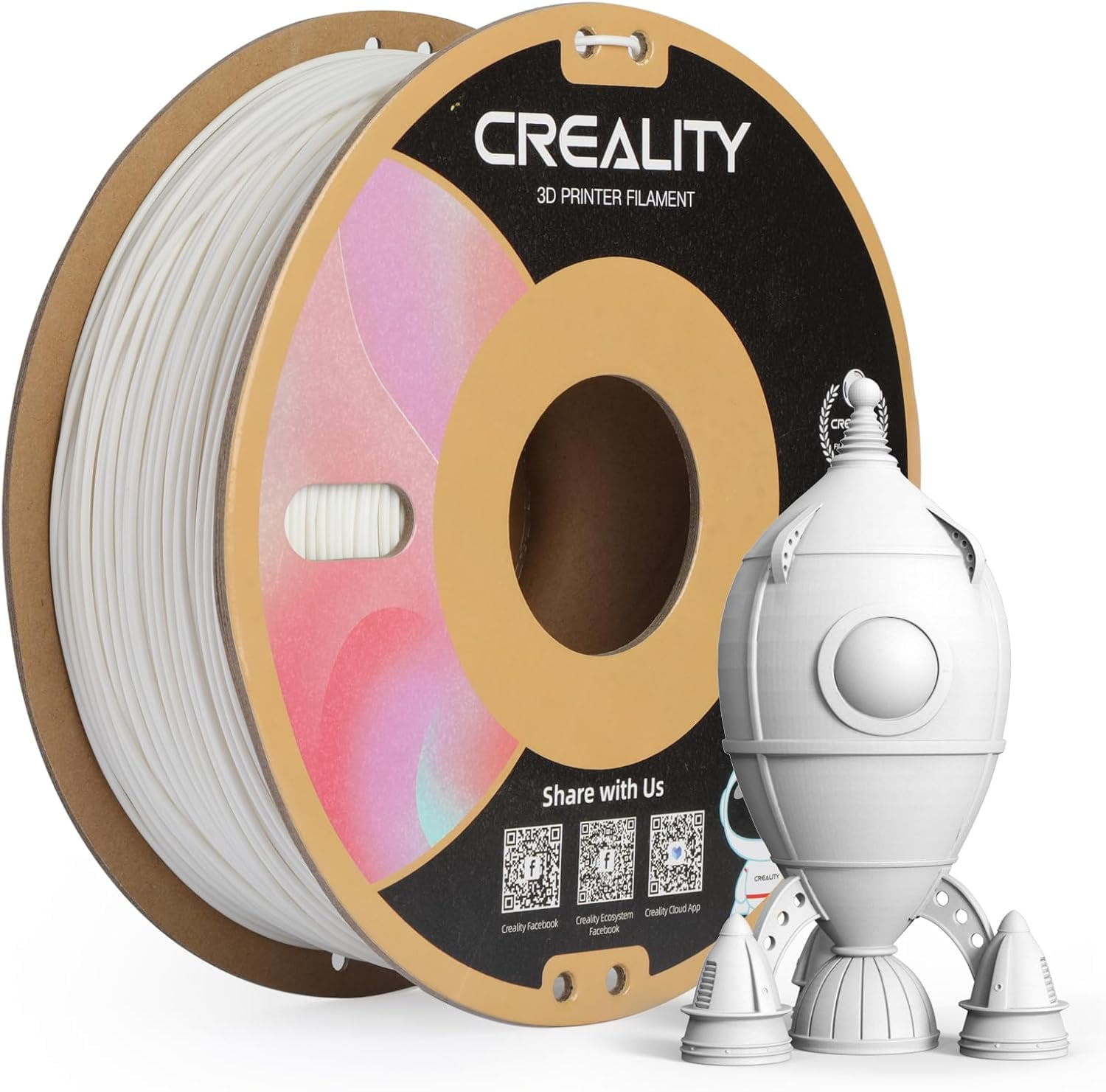 PLA Matte 3D Printer Filament 1.75mm, Matte PLA 1kg Spool (2.2lbs), Dimensional Accuracy +/- 0.02 mm, Fits for Most FDM 3D Printers (Matte White)