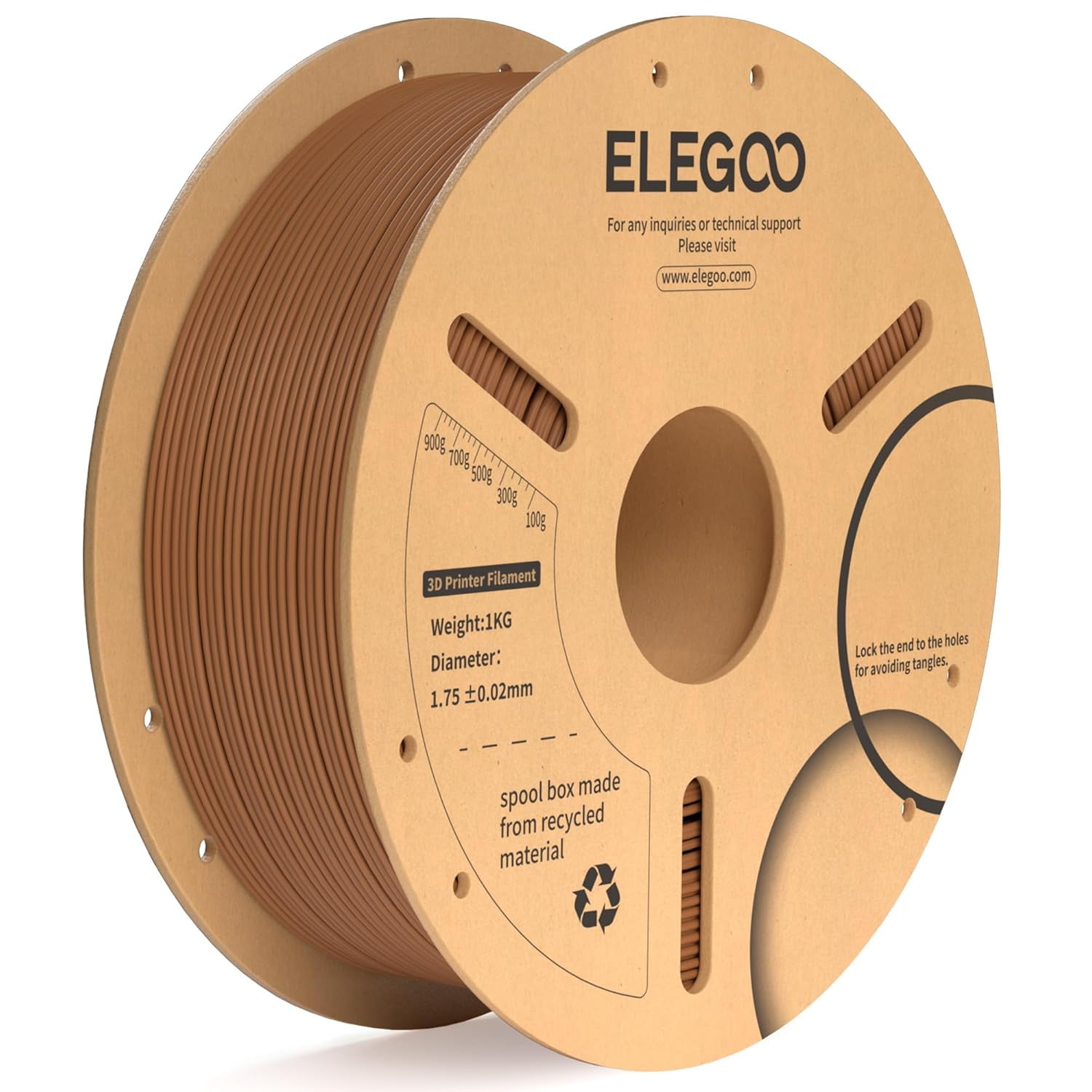 PLA Plus Filament 1.75mm Brown 1KG, PLA+ Tougher and Stronger 3D Printer Filament Dimensional Accuracy +/- 0.02mm, 1kg Spool(2.2lbs) Fits for Most FDM 3D Printers