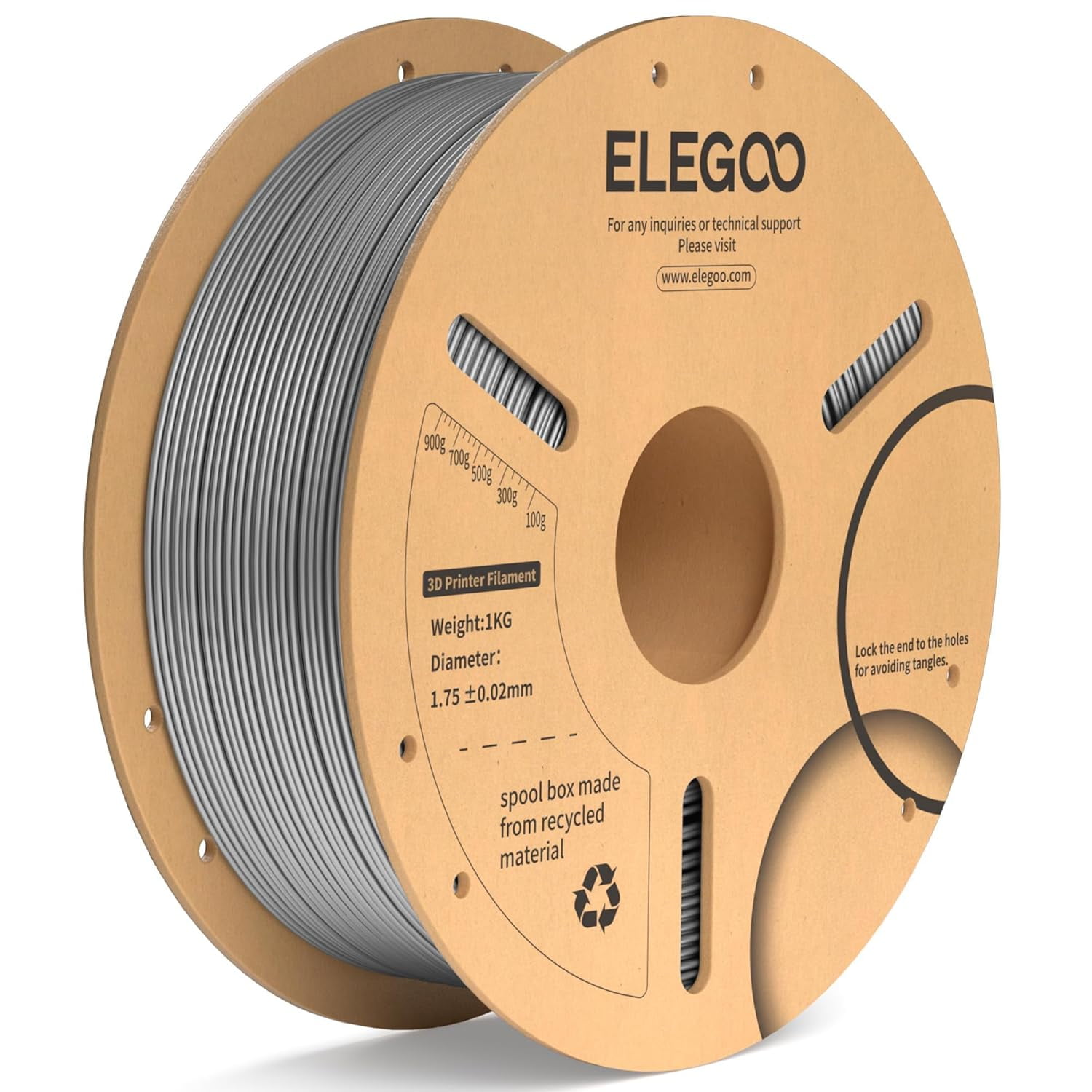 PLA Plus Filament 1.75mm Space Gray 1KG, PLA+ Tougher and Stronger 3D Printer Filament Dimensional Accuracy +/- 0.02mm, 1kg Spool(2.2lbs) Fits for Most FDM 3D Printers