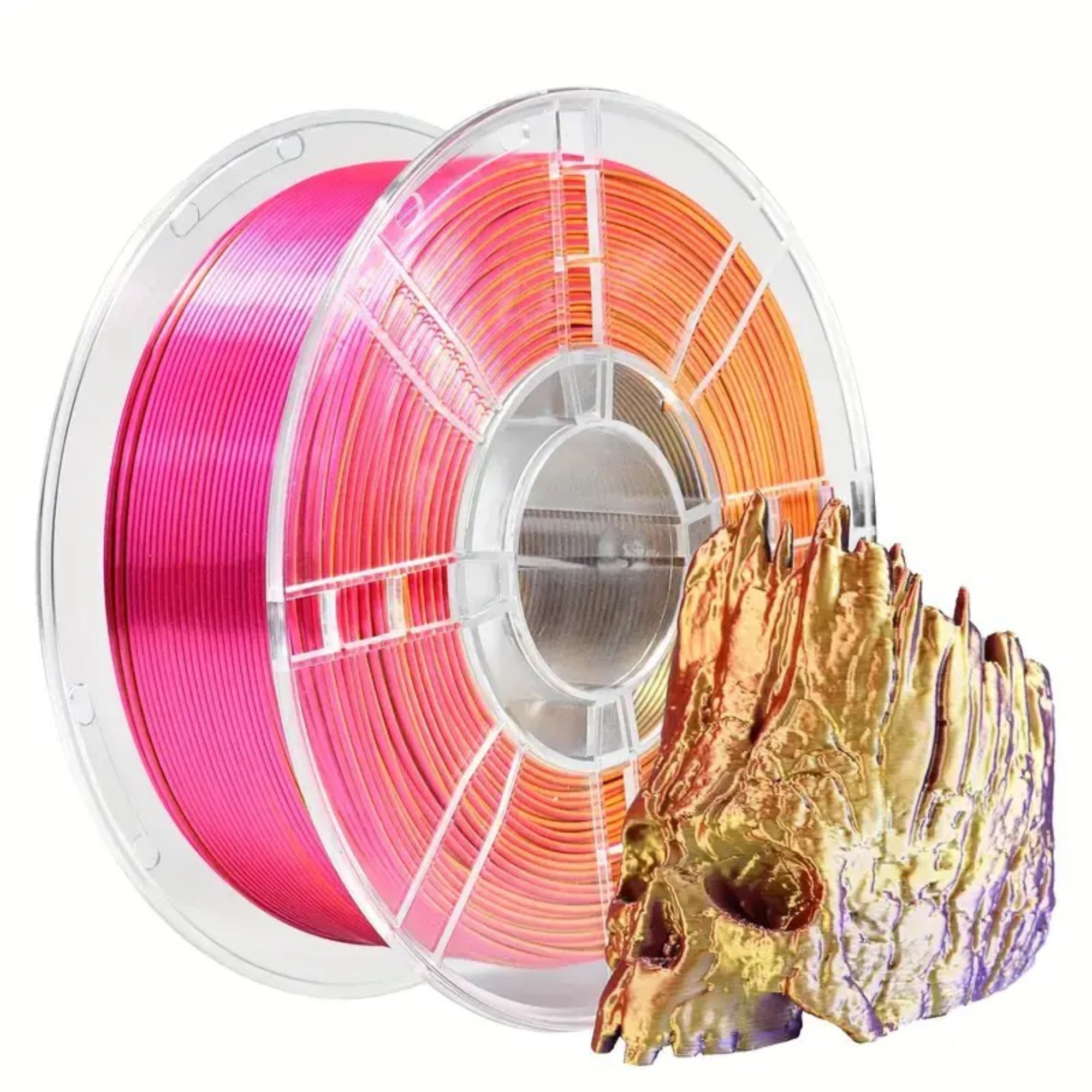 PLA Silk 3D Printer Filament 1.75mm, Dimensional Accuracy +/- 0.02 mm, 1KG Spool (2.2lbs) PLA Gradient Color