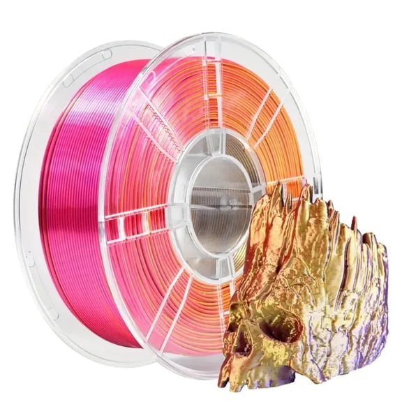 PLA Silk 3D Printer Filament 1.75mm, Dimensional Accuracy +/- 0.02 mm, 1KG Spool (2.2lbs) PLA Gradient Color