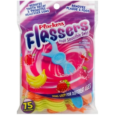 PLACKERS Flossers, Fruit Smoothie Swirl 75 ea