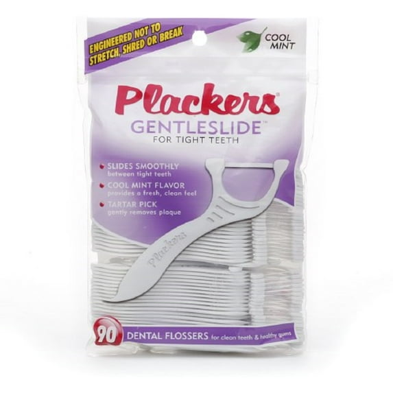 PLACKERS Gentleslide Dentla Flossers for Tight Teeth 90 ea (Pack of 2)