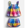 thumbnail image 1 of Wonder Nation Baby Girls Plaid Tank Top and Matching Shorts Set, 2-Piece, Sizes 0/3M-24M, 1 of 7