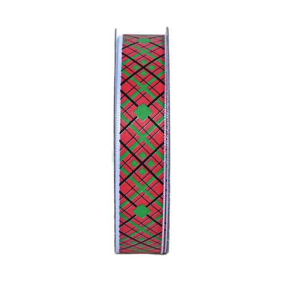 Gwen Studios 5/8" Christmas Plaid Ribbon, 3 yards
