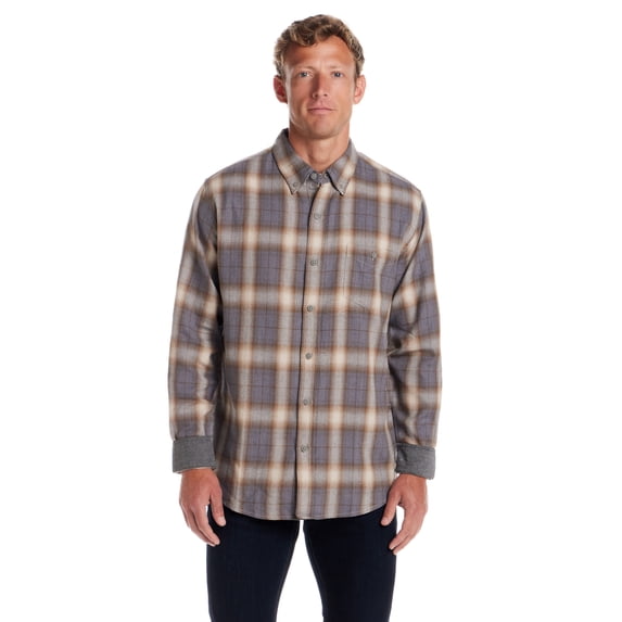 Frontier Threads Men's Long Sleeve Button Down Traditional Plaid Flannel