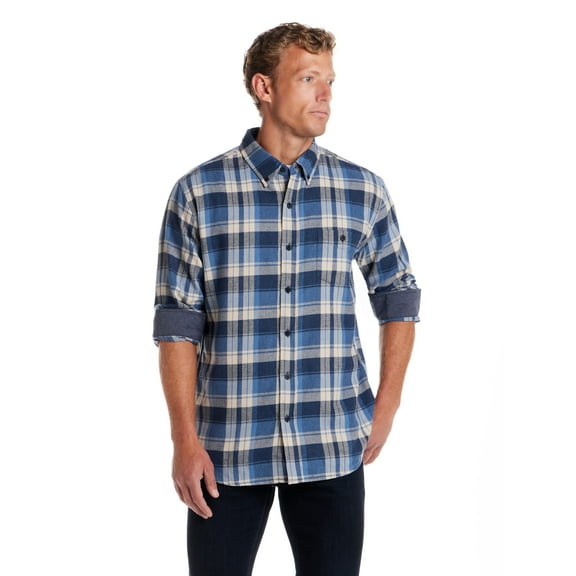 Frontier Threads Men's Long Sleeve Button Down Traditional Plaid Flannel