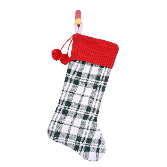 Plaid Christmas Stocking, Green/Red/White, 19", by Holiday Time