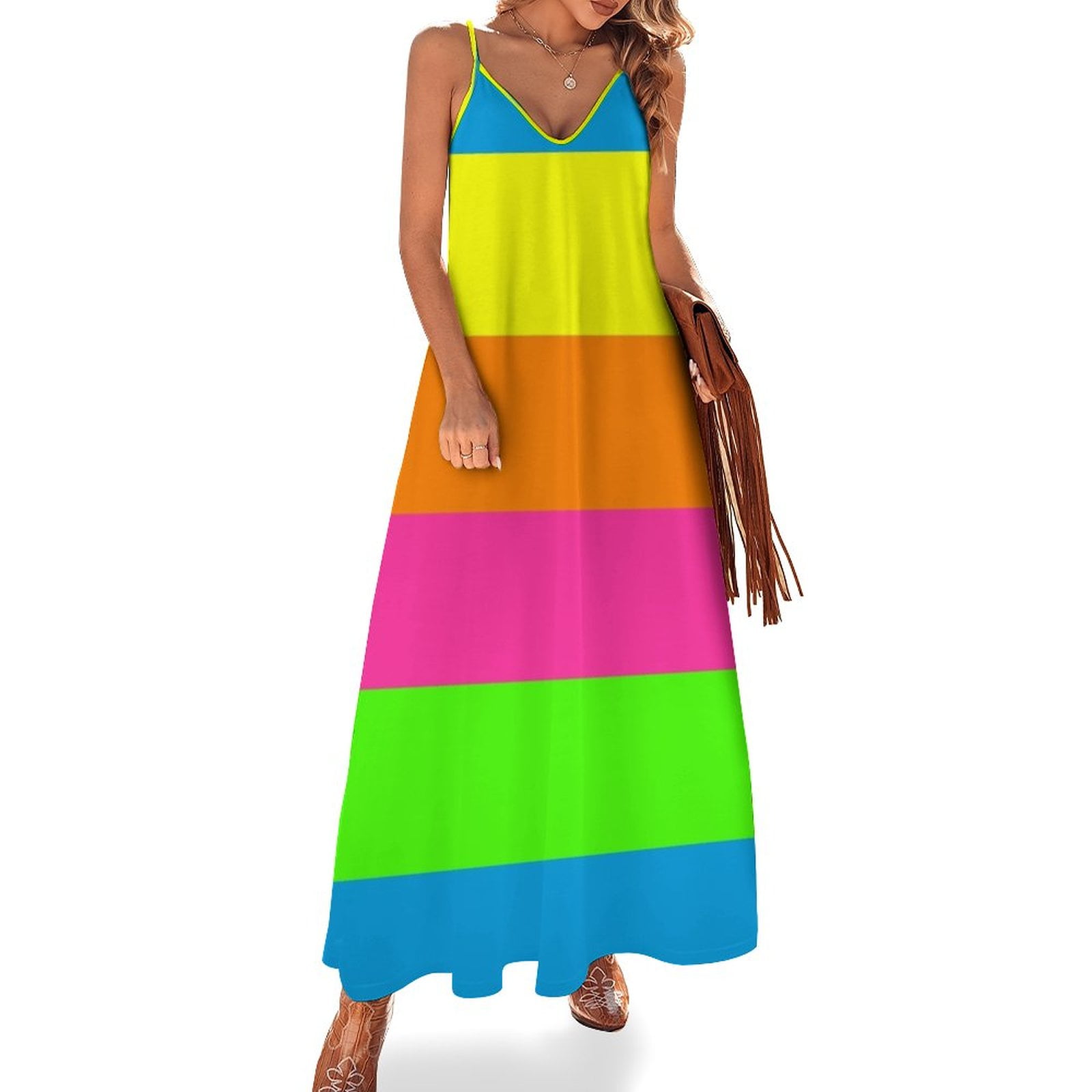 Neon rainbow dress clearance