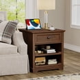 thumbnail image 1 of PLAMLE End Table for Living Room with Drawers Storage Retro Sofa Side Table with Charging Station Wooden Nightstand End Table, 1 of 8