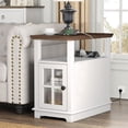 thumbnail image 1 of PLAMLE End Tables for Living Room with Storage Shelf,Narrow Sofa Side Table Slim Chair Side Table Adjustable Feet End table for Bedroom, 1 of 8