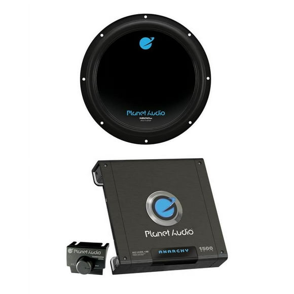 PLANET AUDIO AC12D 12" 1800W Car Audio Subwoofer + AC15001M 1500W MONO Amplifier