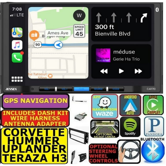 PLANET AUDIO CORVETTE HUMMER H3 GPS NAVIGATION SYSTEM BLUETOOTH CAR RADIO STEREO