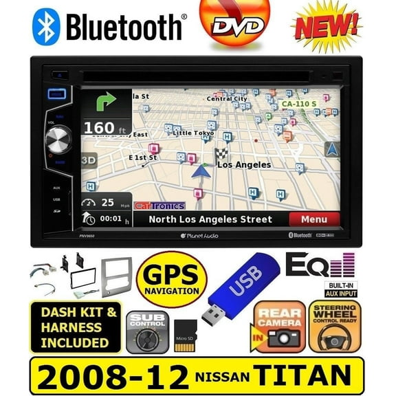 PLANET AUDIO GPS NAVIGATION SYSTEM BLUETOOTH USB/SD CD/DVD CAR RADIO STEREO PKG