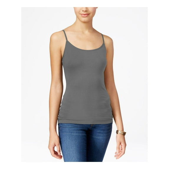 PLANET GOLD Womens Gray Spaghetti Strap Scoop Neck Top Juniors L