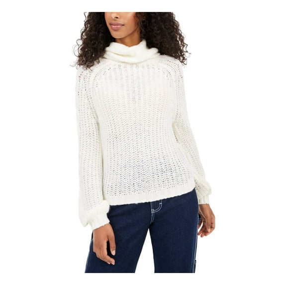 PLANET GOLD Womens Ivory Knitted Printed Long Sleeve Cowl Neck T-Shirt M