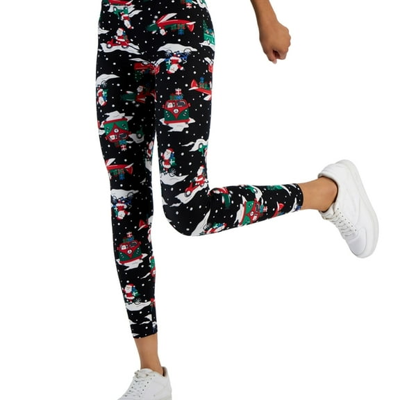 PLANET HEART Womens Winter Holiday Theme Casual Leggings, Multicoloured, Juniors, X-Small