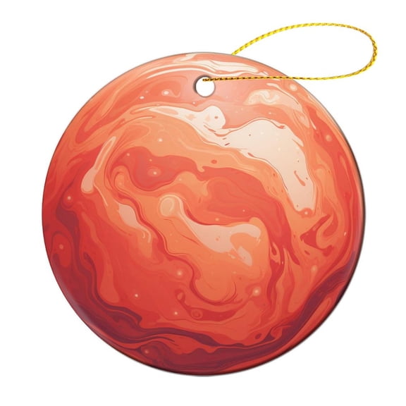 PLANET MARS Christmas Ornament Solar System Planet Ceramic Double Sided Tree Xmas Ornament Xmas Tree Decoration Gifts for Women Men On Christmas