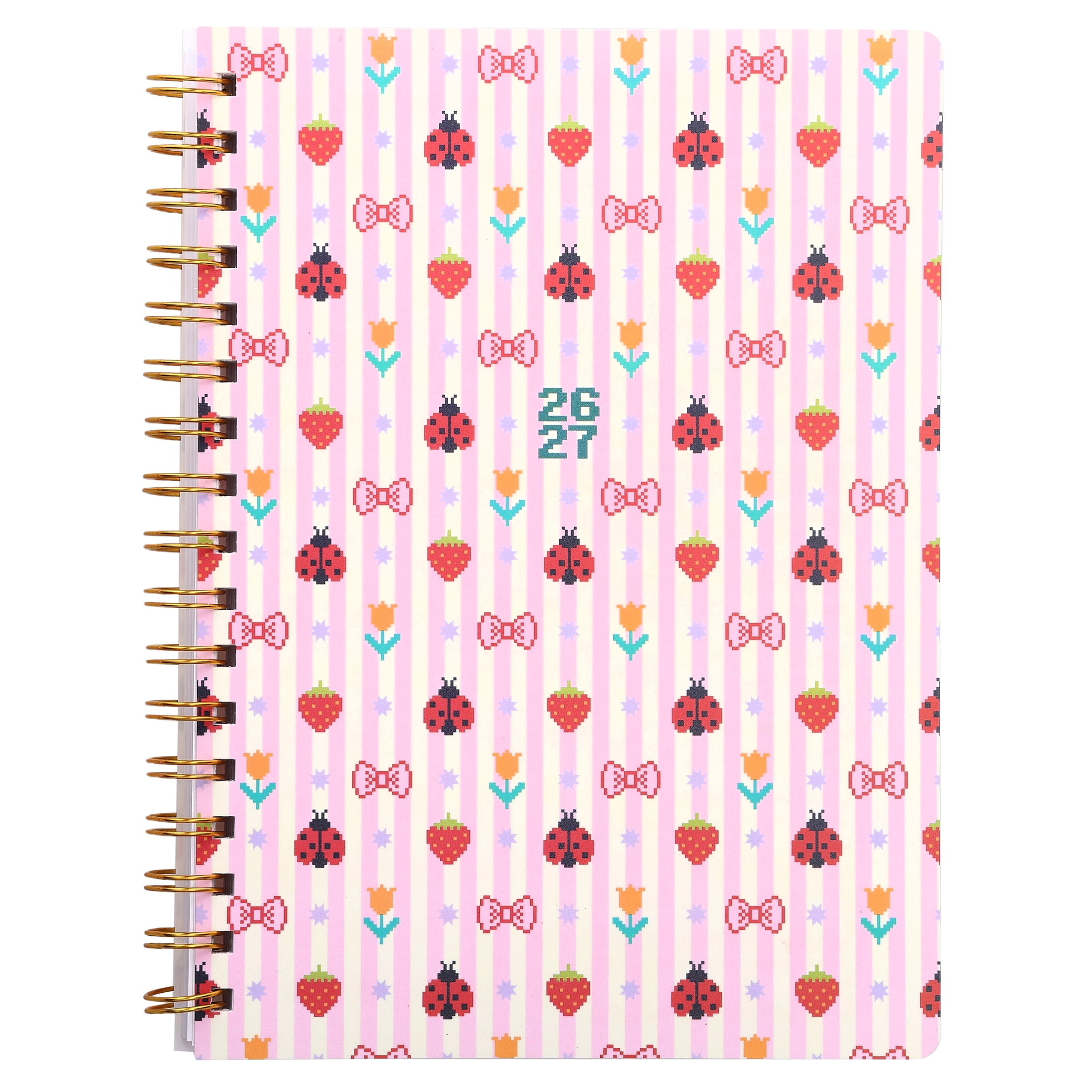 Pen+Gear 13-Month Monthly Planner, July 2026-July 2027, Multicolor Ladybugs and Bows, 6.75" x 9"
