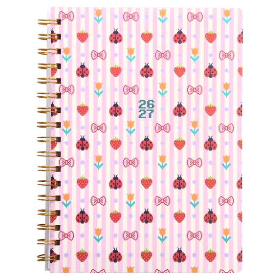 Pen+Gear 13-Month Monthly Planner, July 2026-July 2027, Multicolor Ladybugs and Bows, 6.75" x 9"