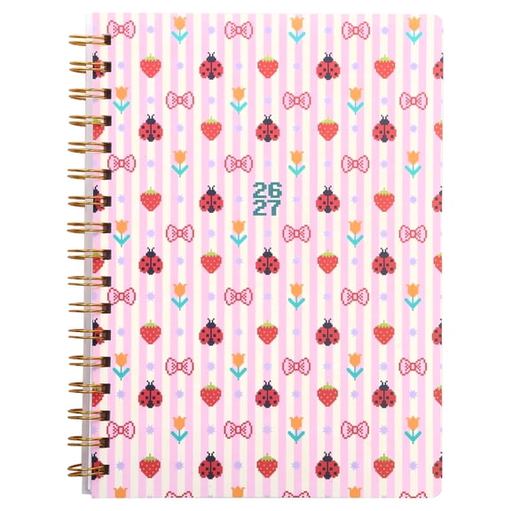 Pen+Gear 13-Month Monthly Planner, July 2026-July 2027, Multicolor Ladybugs and Bows, 6.75" x 9"