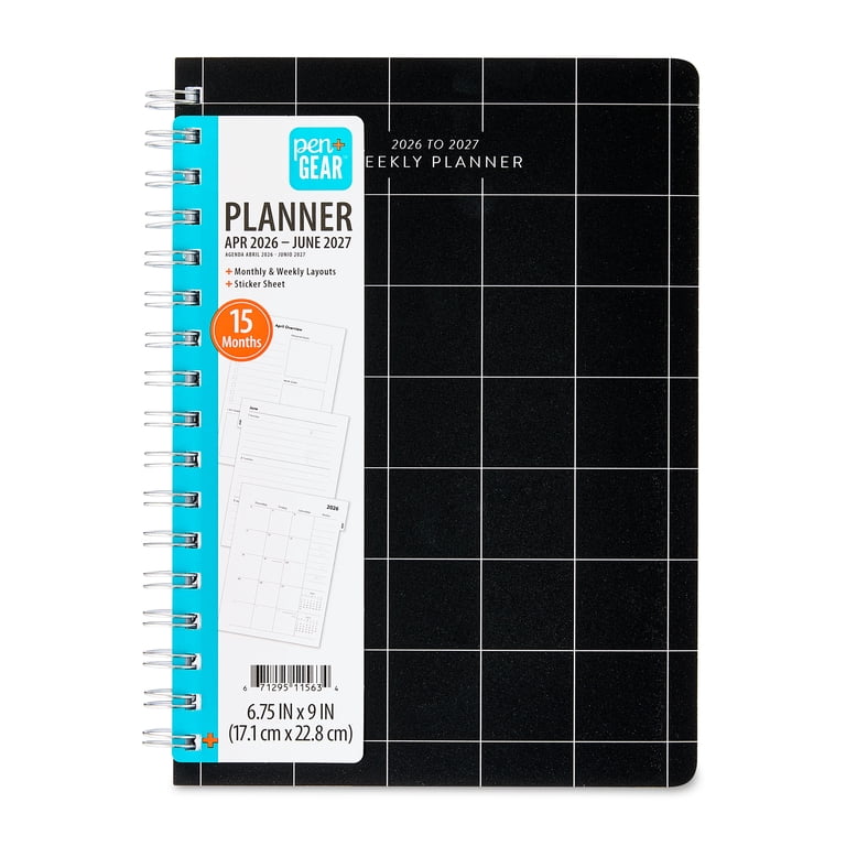 Pen+Gear Medium Grid Planner April 2026 to June 2027 - Walmart.com