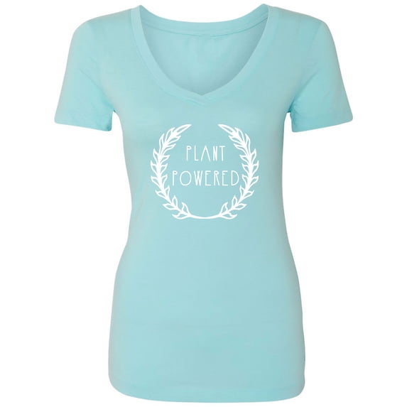 PLANT POWERED Womens V-Neck T-Shirt