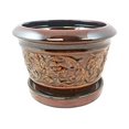 thumbnail image 1 of Trendspot 6 in. H X 6 in. W Ceramic Ceramic Pot Brown LJ01008-06, 1 of 1