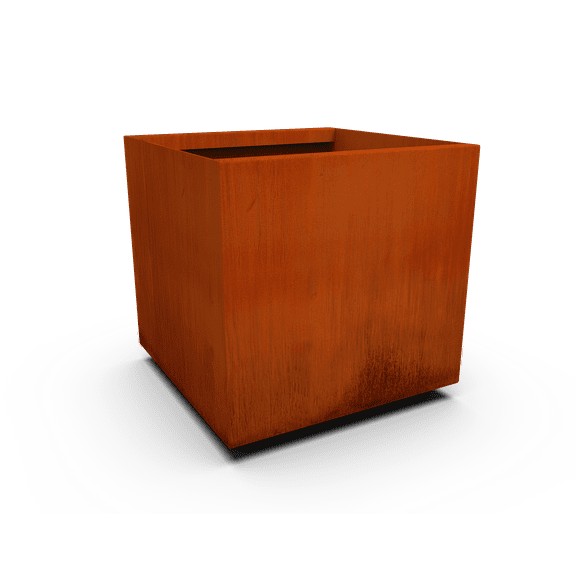 PLANTERCRAFT Corten Steel metal planter box, Square & Cube sizes, Modern garden steel planters For Commercial And Residential Outdoor Use.