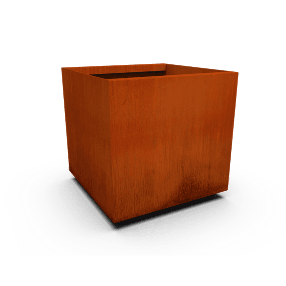 PLANTERCRAFT Corten Steel metal planter box, Square & Cube sizes, Modern garden steel planters For Commercial And Residential Outdoor Use.